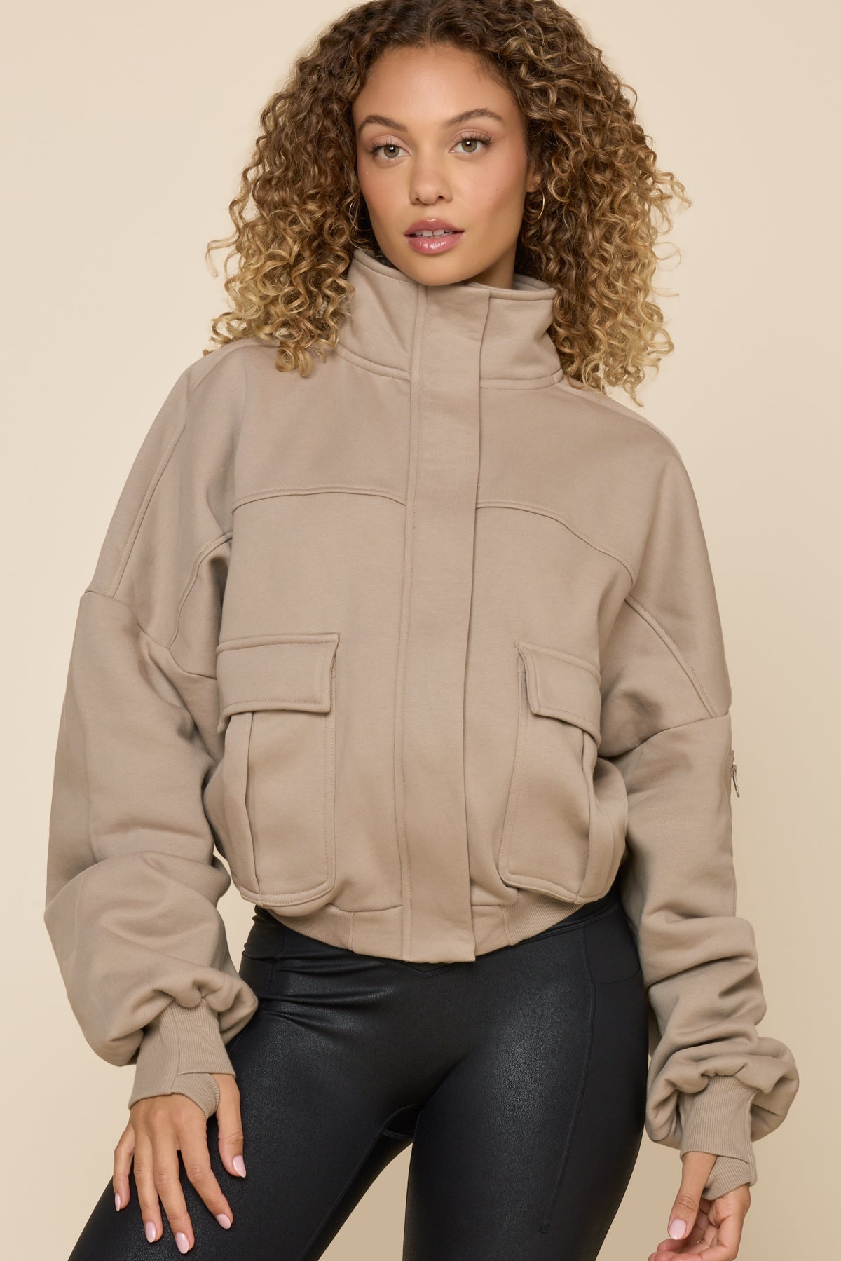 Cloud Bomber Jacket - Taupe